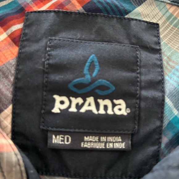 PRANA Broderick Short Sleeve Button Up Shirt Men's Med Organic Cotton Blue Ridge - Picture 2 of 11